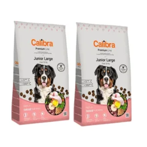 Comanda online CALIBRA Dog Premium Line Junior Large hrana uscata completa pentru caini juniori de talie mare 24 kg (2 x 12 kg)