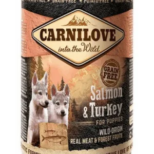 Comanda online CARNILOVE Wild Meat Salmon&Turkey Puppy somon și curcan 400 gr