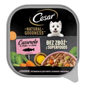 Comanda online CESAR Natural Goodness hrana umeda in sos pentru caine 100 g cu somon imbogatit cu ulei de peste