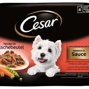 Comanda online CESAR Pachet plicuri pentru câini Selecţii în Sos