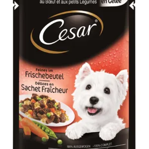 Comanda online CESAR Plic hrană umedă pentru câini Vită şi Legume în Aspic 100g