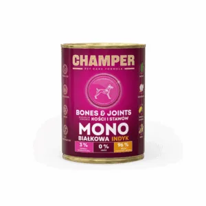 Comanda online CHAMPER Bones Joints hrana monoproteica pentru caini 400 g curcan