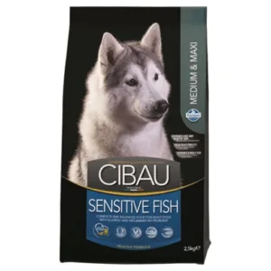 Comanda online CIBAU Sensitive Fish Medium & Maxi Hrana uscata pentru cainii adulti de talie medie cu intolerante alimentare 2.5 kg