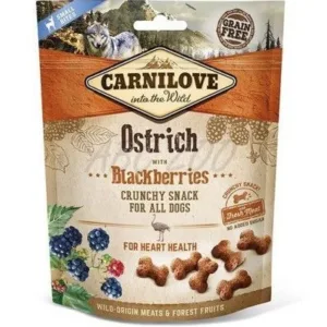Comanda online Carnilove Dog Crunchy Snack Ostrich With Blackberries