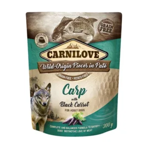 Comanda online Carnilove Dog Pouch Paté Carp with Black Carrot