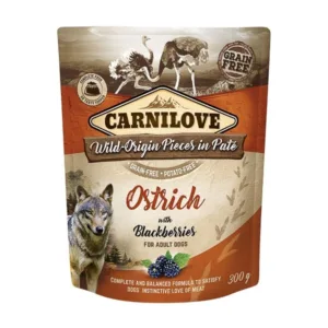 Comanda online Carnilove Dog Pouch Paté Ostrich with Blackberries