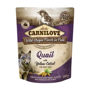 Comanda online Carnilove Dog Pouch Paté Quail with Yellow Carrot