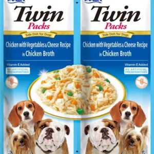 Comanda online Churu Inaba Dog Twin Pui cu Legume si Branza in Supa de Pui