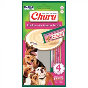 Comanda online Churu Recompense Cremoase pentru Caini cu Pui si Somon