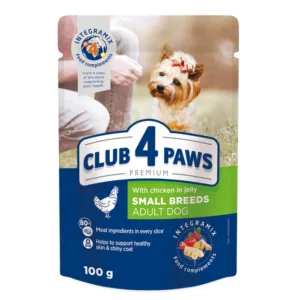 Comanda online Club 4 Paws Hrana umeda caini talie mica - Gaina in jeleu