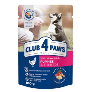Comanda online Club 4 Paws Hrana umeda catei (puppies) - Gaina in jeleu