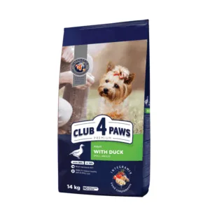 Comanda online Club 4 Paws Hrana uscata caini de talie mica - cu rata 14kg