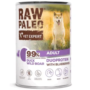 Comanda online Conserva RAW PALEO Duck Boar Adult 400g rata si mistret pentru caini adulti