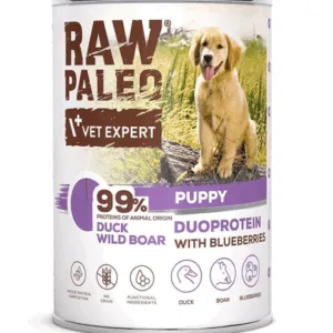 Comanda online Conserva hrana umeda pentru catei RAW PALEO Duck&Boar Puppy 400g rata si mistret