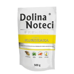 Comanda online DOLINA NOTECI Premium Mancare umeda cu pui pentru caini 500g