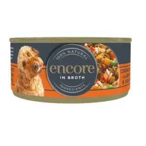 Comanda online ENCORE Dog conserve pentru caini 12x156g pui cu ficat de vita si legume in sos