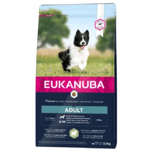 Comanda online EUKANUBA Adult Small & Medium Breeds Lamb&Rice hrana uscata caini adulti talie mica/medie 2.5 kg