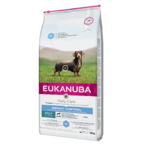 Comanda online EUKANUBA Adult Weight Control Medium Breed S/M hrana uscata caini adulti talie mica si medie