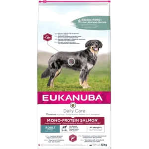 Comanda online EUKANUBA Daily Care Adult Monoprotein cu somon 12 kg hrana monoproteica pentru caini
