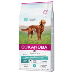 Comanda online EUKANUBA Daily Care Adult Sensitive Digestion hrana uscata caini adulti cu sistem digestiv sensibil 12 kg