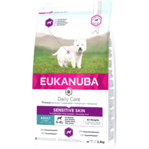 Comanda online EUKANUBA Daily Care Adult Sensitive Skin All Breeds hrana uscata caini adulti 2.3 kg