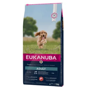 Comanda online EUKANUBA Dog Base Adult Small & Medium Breeds Salmon & Barley hrana uscata caini adulti talie mica/medie