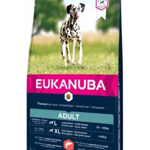Comanda online EUKANUBA Dry Base Adult Large Breeds Salmon & Barley hrana uscata caini adulti talie mare