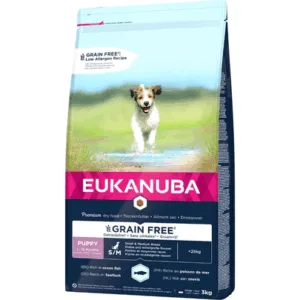 Comanda online EUKANUBA Grain Free Puppy Small&Medium hrana uscata caini juniori talie mica/medie