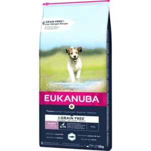 Comanda online EUKANUBA Grain Free Puppy Small&Medium hrana uscata catei talie mica si medie