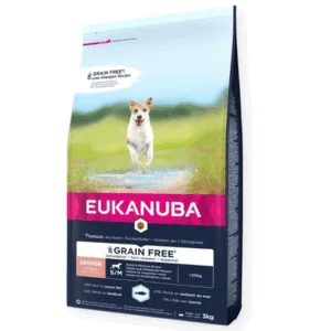 Comanda online EUKANUBA Grain Free Senior Small/medium Ocean fish 3 kg hrana caini seniori talie mica/medie