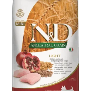 Comanda online FARMINA N&D Ancestral Grain Ancestral Dog light chicken & pomegranate Hrana caini talie mica