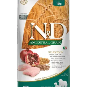 Comanda online FARMINA N&D Ancestral Selection hrana uscata cu pui si rodie