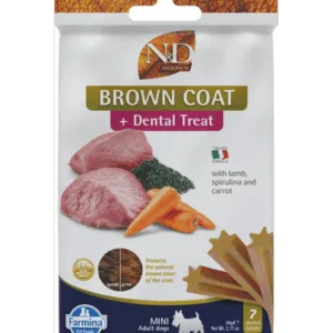 Comanda online FARMINA N&D Brown Dental Treat Coat Lamb Mini 60 g gustare dentara caini de rase mici