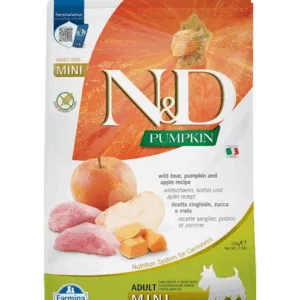 Comanda online FARMINA N&D GF Adult Mini Pumpkin Boar&Apple hrana uscata caini adulti talie mica