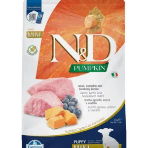 Comanda online FARMINA N&D GF Pumpkin Puppy Mini 2.5 kg Hrana uscata pentru catei