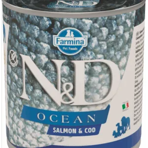 Comanda online FARMINA N&D Ocean Adult - Hrană umedă cu somon și cod 285 g