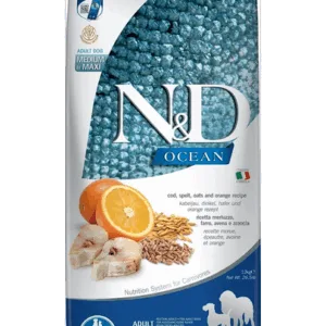 Comanda online FARMINA N&D Ocean Dog Adult Medium&Maxi hrana uscata caini adulti talie medie/mare