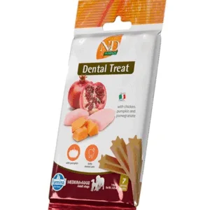 Comanda online FARMINA N&D Pumpkin Dental Treat Chicken Pomegranate Medium/Maxi 100 g Batoane dentare caini de talie medie si mare