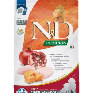 Comanda online FARMINA N&D Pumpkin Dog Puppy Medium&Maxi hrana uscata catei de talie medie sau mare