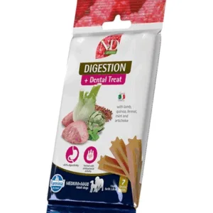 Comanda online FARMINA N&D Quinoa Dental Treat Digestion Medium/Maxi 100 g Recompensa dentara caine talie medie si mare