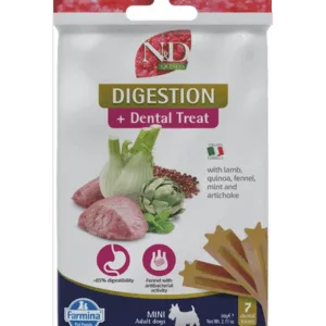 Comanda online FARMINA N&D Quinoa Dental Treat Digestion Mini 60 g recompense dentare pentru caine de talie mica