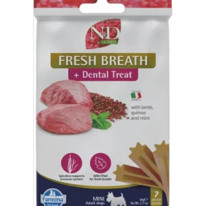 Comanda online FARMINA N&D Quinoa Dental Treat Fresh breath Mini 60 g recompense dentare