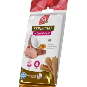 Comanda online FARMINA N&D Quinoa Dental Treat Skin Coat Quail Medium/Maxi 100 g gustare dentara pentru caini de talie medie si mare