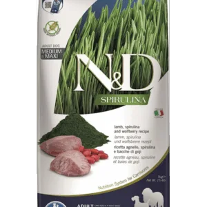 Comanda online FARMINA N&D Spirulina Adult Medium&Maxi Lamb & Wolfberry 7 kg Sac hrana caine talie medie si mare