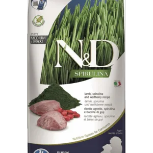 Comanda online FARMINA N&D Spirulina Puppy Medium&Maxi Lamb & Wolfberry 7 kg Hrana catei talie medie si mare