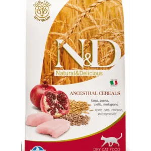 Comanda online FARMINA N&D low grain chicken & pomegrante adult cat 0.3 kg Hrana pentru pisica