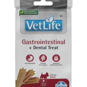 Comanda online FARMINA Vet Life Dental Treat Gastrointestinal Mini 60 g Gustare dentara gastrointestinala pentru caini de rase mici