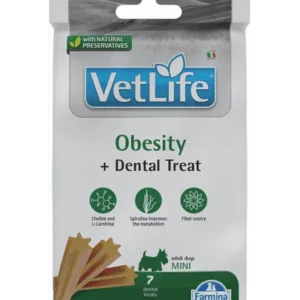 Comanda online FARMINA Vet Life Dental Treat Obesity Mini 60 g gustaredentară pentru caini supraponderabili de rase mici
