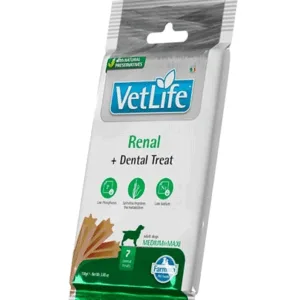 Comanda online FARMINA Vet Life Dental Treat Renal Medium/Maxi 100 g gustare dentara pentru caini de talie medie si mare cu probleme renale