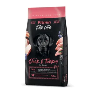 Comanda online FITMIN dog For Life Duck & Turkey 12 kg hrana caine adult